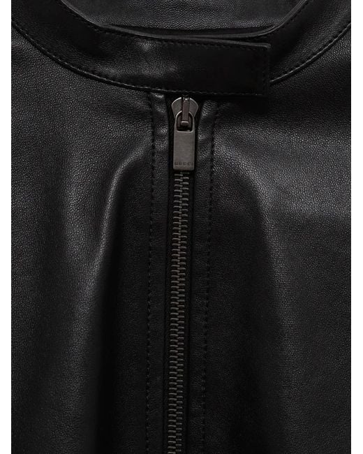 Gucci Black Zip-Up Leather Jacket