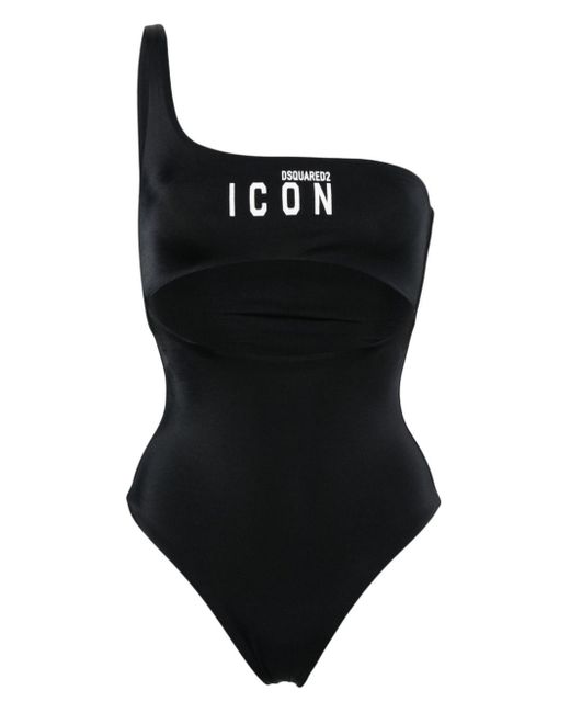 DSquared² Black Be Icon Cut-out Swimsuit