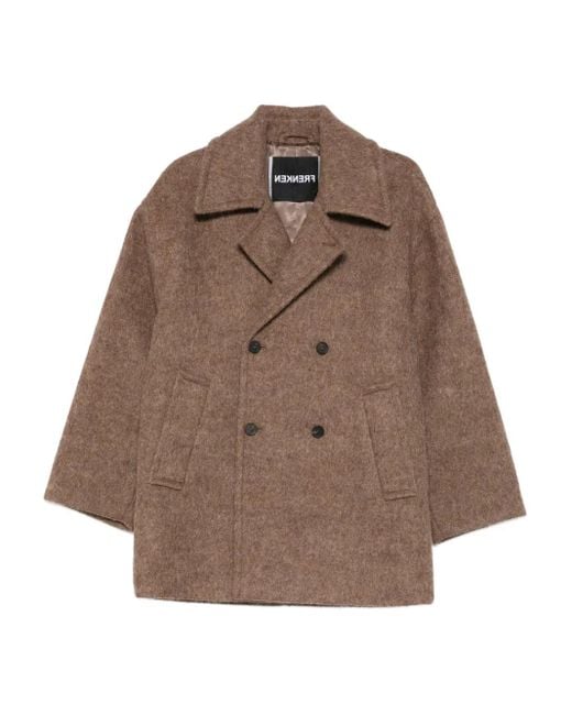frenken Brown Water Double-Breasted Coat