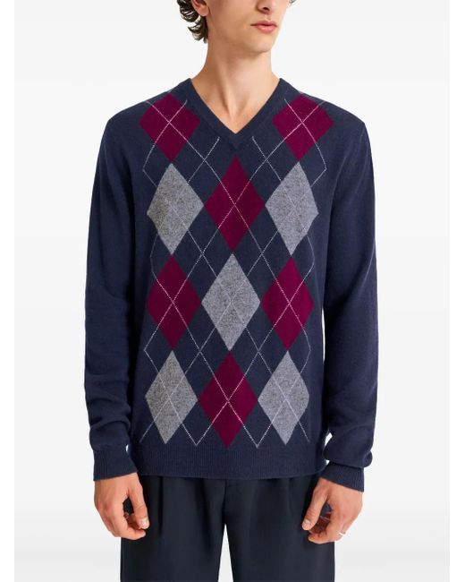 Pringle of Scotland Kaschmirpullover Mit Argyle-Muster in Blue für Herren