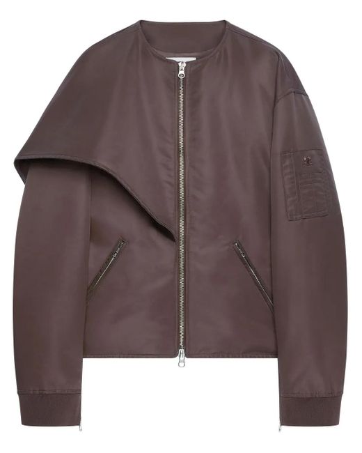 Courreges リボンカラー ボンバージャケット Brown