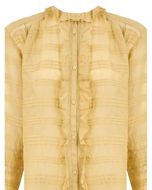 Isabel Marant Yellow Blouse Peline À Volants