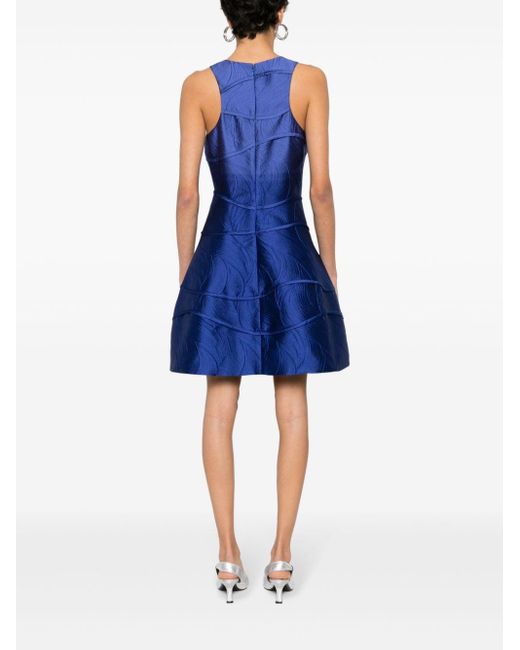 Giorgio Armani Blue Strukturiertes ärmelloses Kleid