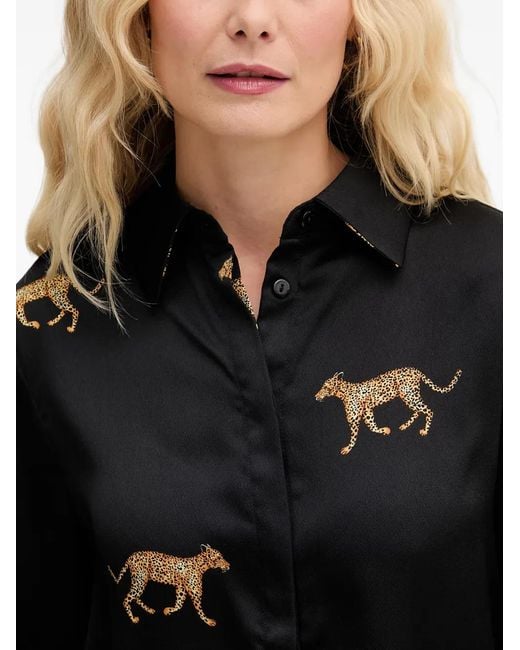 Lola Casademunt Black Leopard-Print Shirt