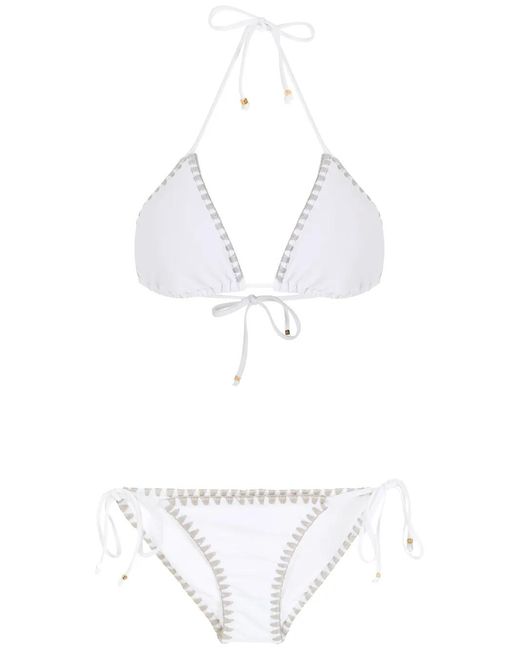 Amir Slama White Crochet Bikini Set