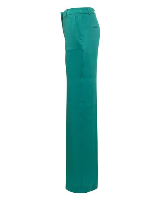Alberta Ferretti Green Straight-Leg Trousers
