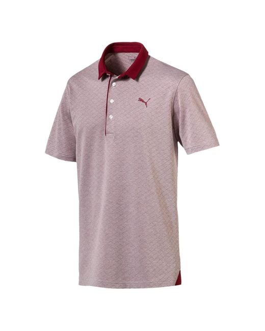 PUMA Purple Diamond-Jacquard Polo Shirt for men