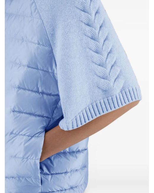 Herno Blue Quilted Cable-Knit Jacket