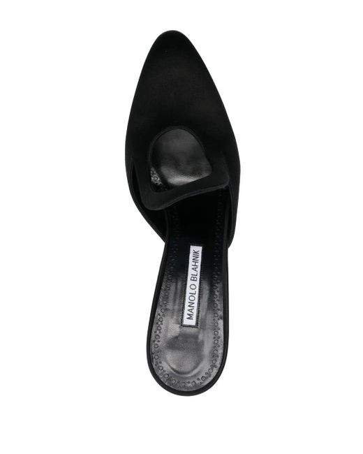 Manolo Blahnik Black Fugati 100Mm Heeled Mules