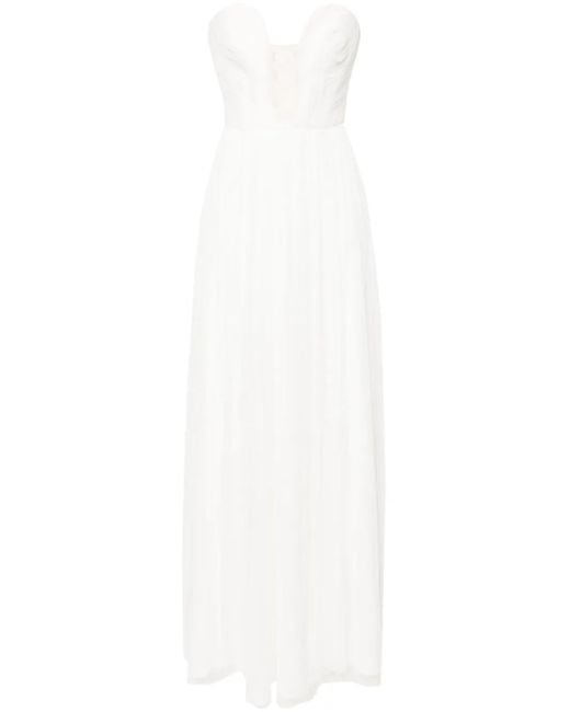 Ana Radu ストラップレス チュールイブニングドレス White
