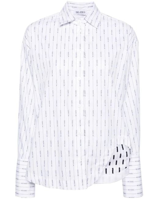 The Attico White Eliza Logo-print Cotton Shirt