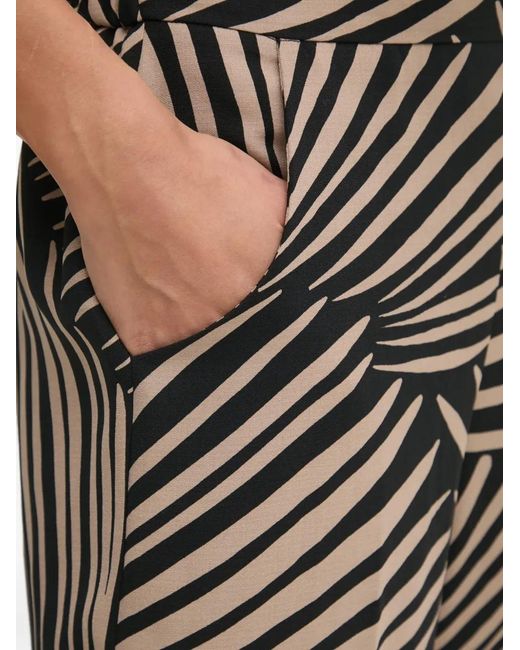 Joseph Ribkoff Black Abstract-Print Split Trousers