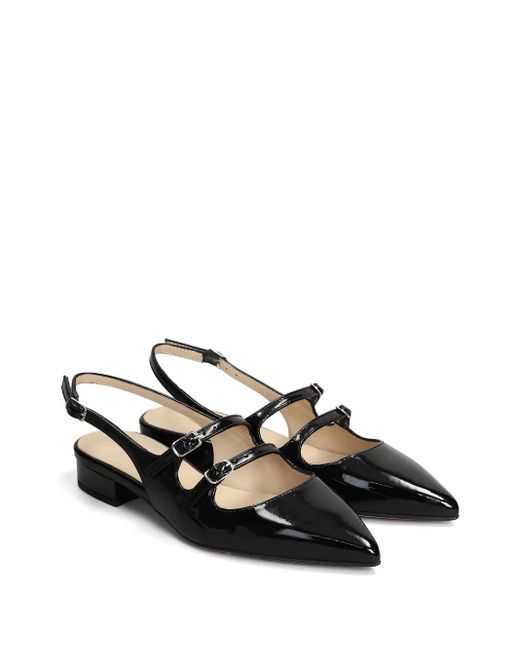 Anna F. Black Patent-Finish Ballet Flats