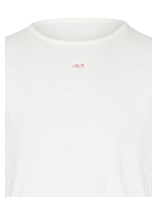 Maison Margiela White Ribbed Crew-Neck T-Shirt for men