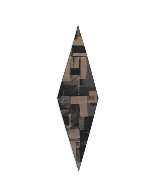 Zegna Brown Abstract-Print Diamond-Shaped Scarf for men