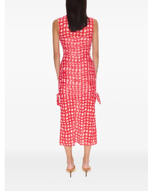Simon Miller Red Sonora Mesh Midi Dress