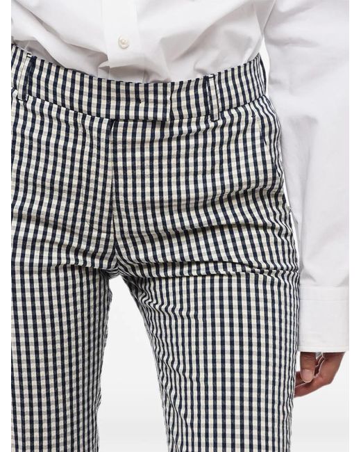 Ql2 Gray Gingham Turn-Up Trousers