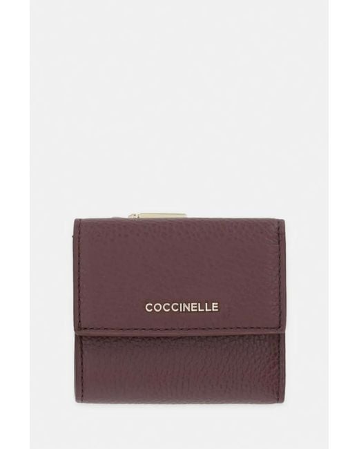 Coccinelle Purple Metallic Grained Wallet