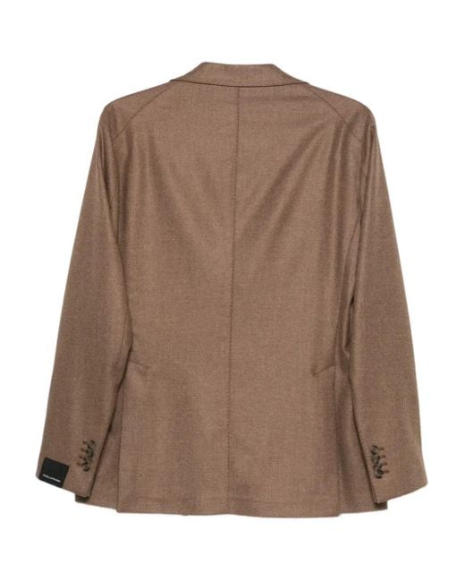 Tagliatore Brown Single-Breasted Jacket for men
