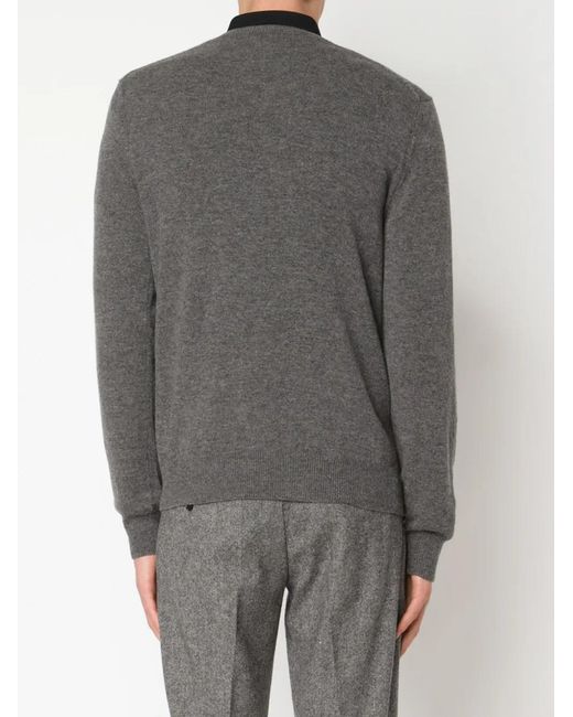 COMME DES GARÇONS PLAY Gray Embroidered Heart Jumper for men