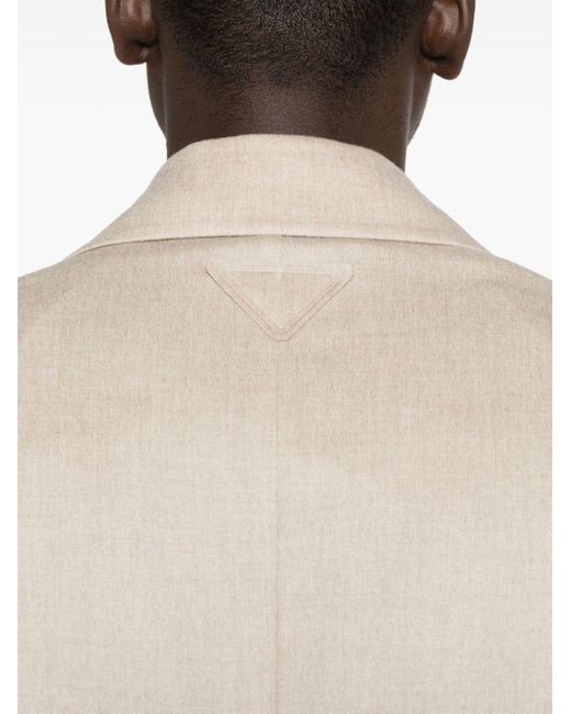 Prada Natural Triangle-logo Cashmere Blazer for men