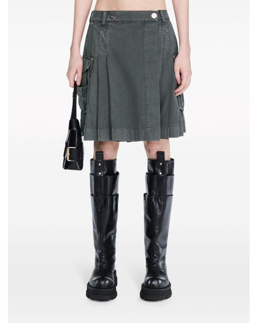 Dion Lee Gray Cargo Pleated Skirt