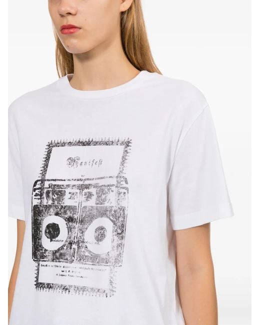 A.P.C. White Graphic-Print T-Shirt