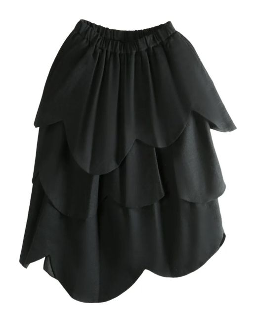 Noir Kei Ninomiya Black Layered Petal Skirt