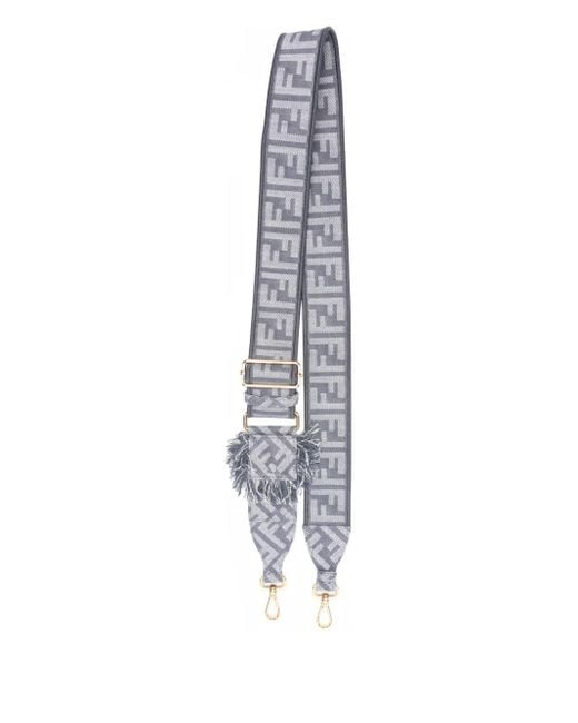 Fendi White Strap You Logo-Pattern Bag Strap