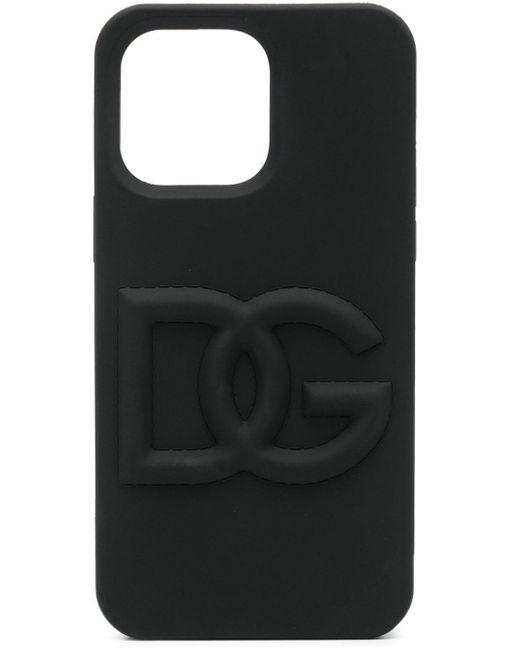 Coque d'iPhone 14 Pro Max à logo embossé Dolce & Gabbana pour homme en coloris Black