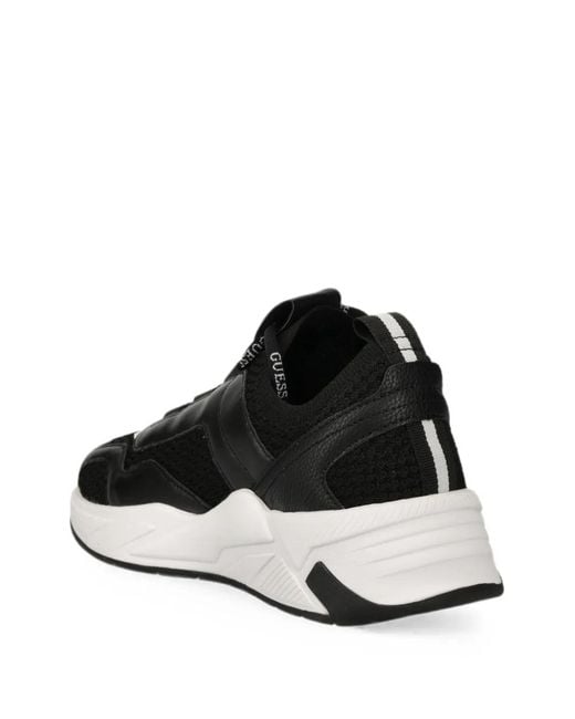 Guess Black Geniver Logo-Print Chunky-Sole Sneakers