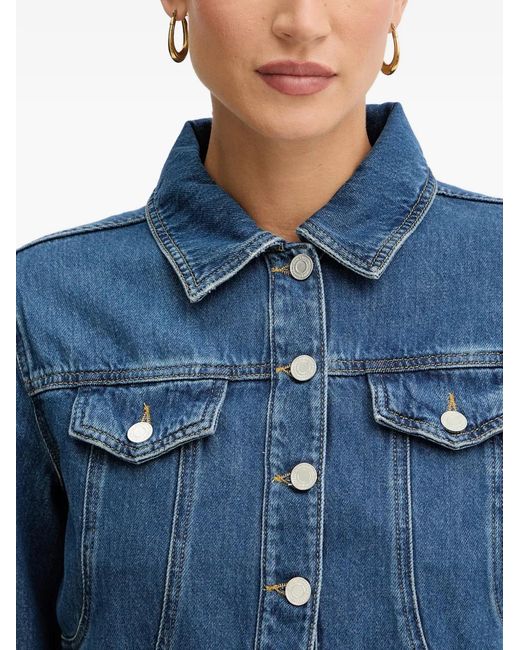 Karl Lagerfeld Blue Button Cropped Jacket