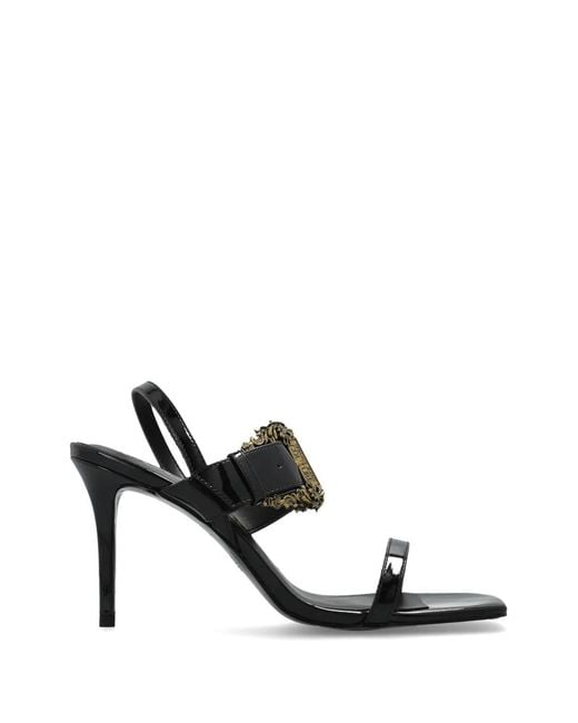 Versace Jeans Couture Black Buckle-Strap Sandals