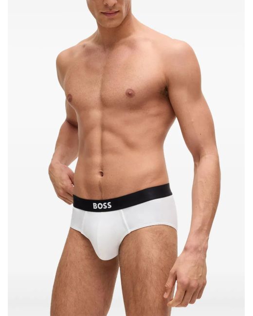 Boss Drie Stretch Katoenen Low-Waist Slips in het Black voor heren