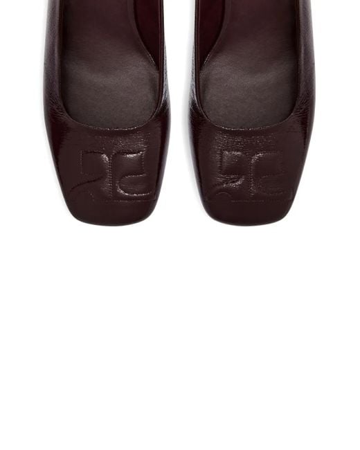 Courreges Brown Slingback-Schuhe mit Blockabsatz 55mm
