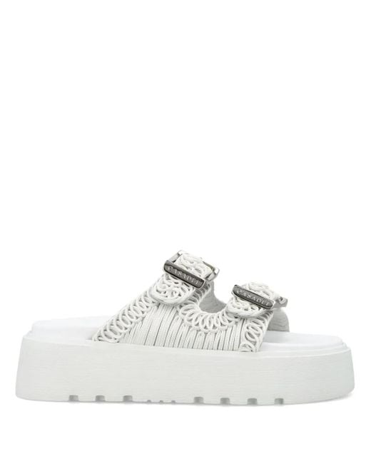 Casadei White 'Birky Ale' Slippers