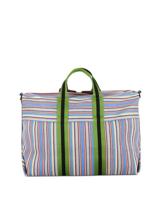 Dries Van Noten Green Large Canvas Tote Bag for men