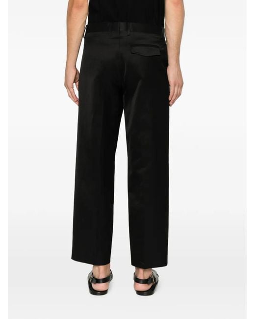 Costumein Black Pleated-Design Trousers for men