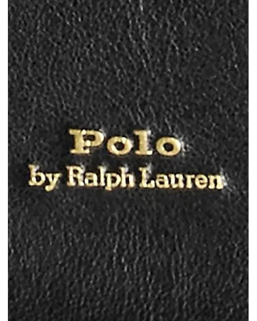 Polo Ralph Lauren Black Double-Handle Leather Tote Bag