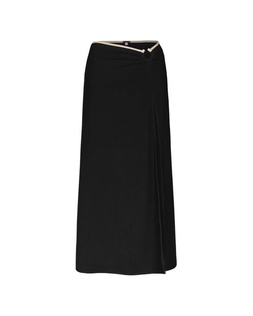 Johanna Ortiz Black Nuevo Destino Midi Skirt
