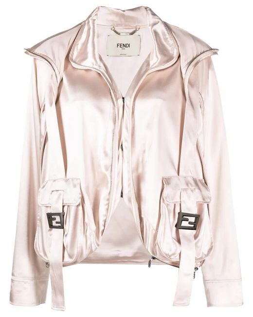 Fendi Pink Ff Pocket-Detail Jacket