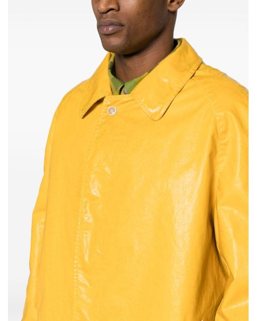 Maison Margiela Trench Coat Yellow In Polyurethane for men