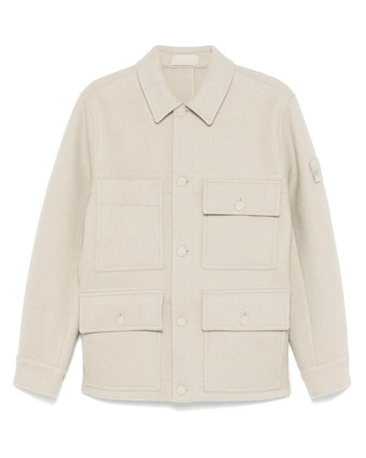 Stone Island White Compass-Badge Jacket for men