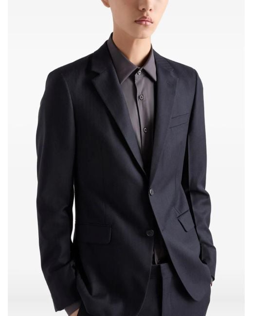 Prada Blue Pinstripe-Pattern Notch-Lapel Suit for men