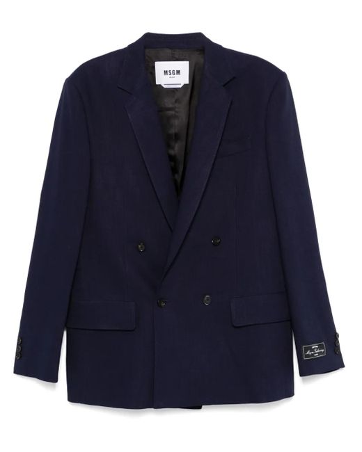 MSGM Blue Double-Breasted Blazer