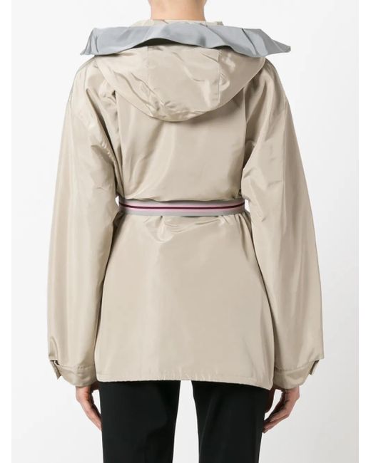 Prada Natural Hooded Belted Jacket