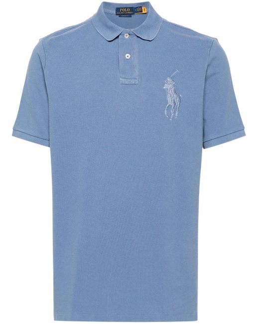 Polo Ralph Lauren Blue Logo Embroidery Polo Shirt for men