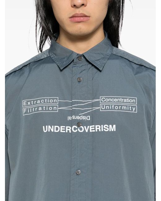 Undercover Blue Graphic-Print Shirt for men