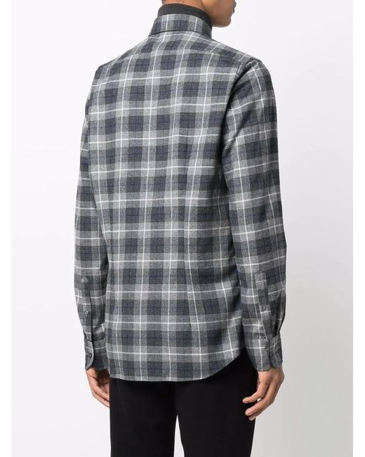 Xacus Gray Plaid-Check Print Shirt for men