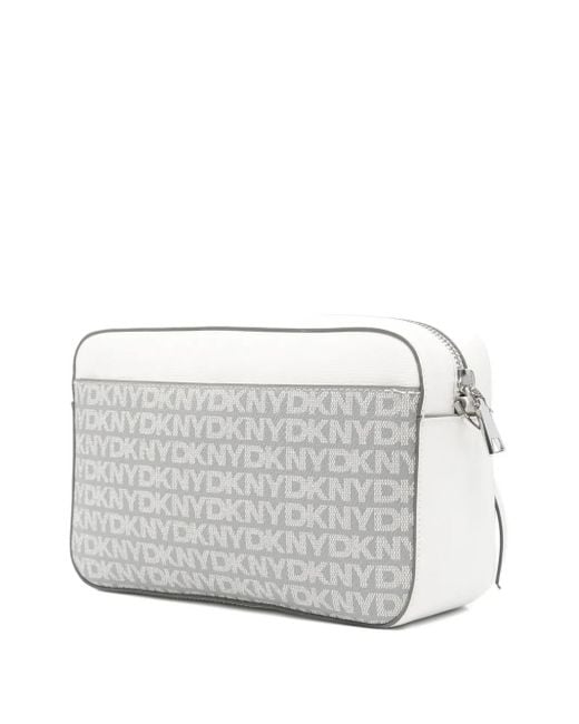 DKNY Gray Logo-Monogram Shoulder Bag